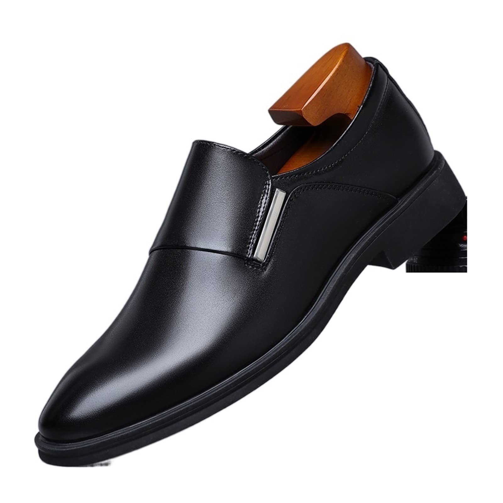 Stylish Men's Pointed Toe Loafers - Split PU Leather Dress Shoes for Business, Wedding & Formal Occasions | Comfortable Oxford Shoes for Office, Parties & Special Events