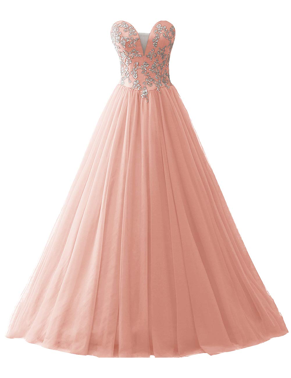 JAEDEN Elegant Strapless Ball Gown Prom Dress with Tulle & Lace for Quinceanera, Homecoming, Wedding, and Special Occasions