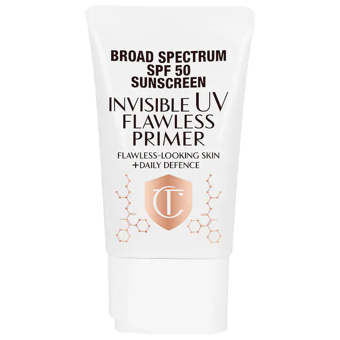Charlotte Tilbury Invisible UV Flawless Primer SPF 50 - Lightweight Makeup Base & Sun Protection for Daily Wear