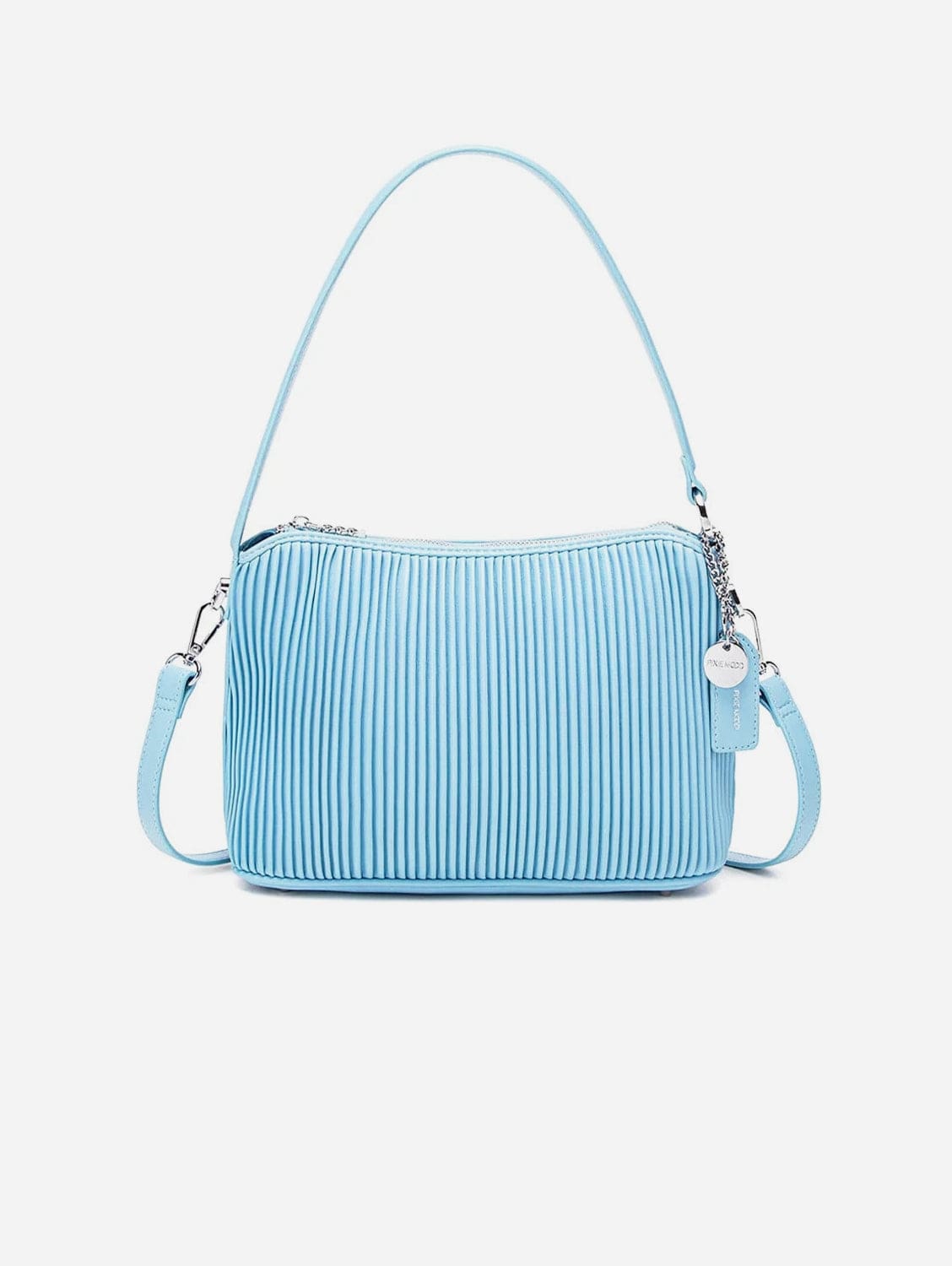 Ella Vegan Leather Crossbody Bag for Women | Light Blue Pleated Handbag | Perfect for Work, Travel & Everyday Use