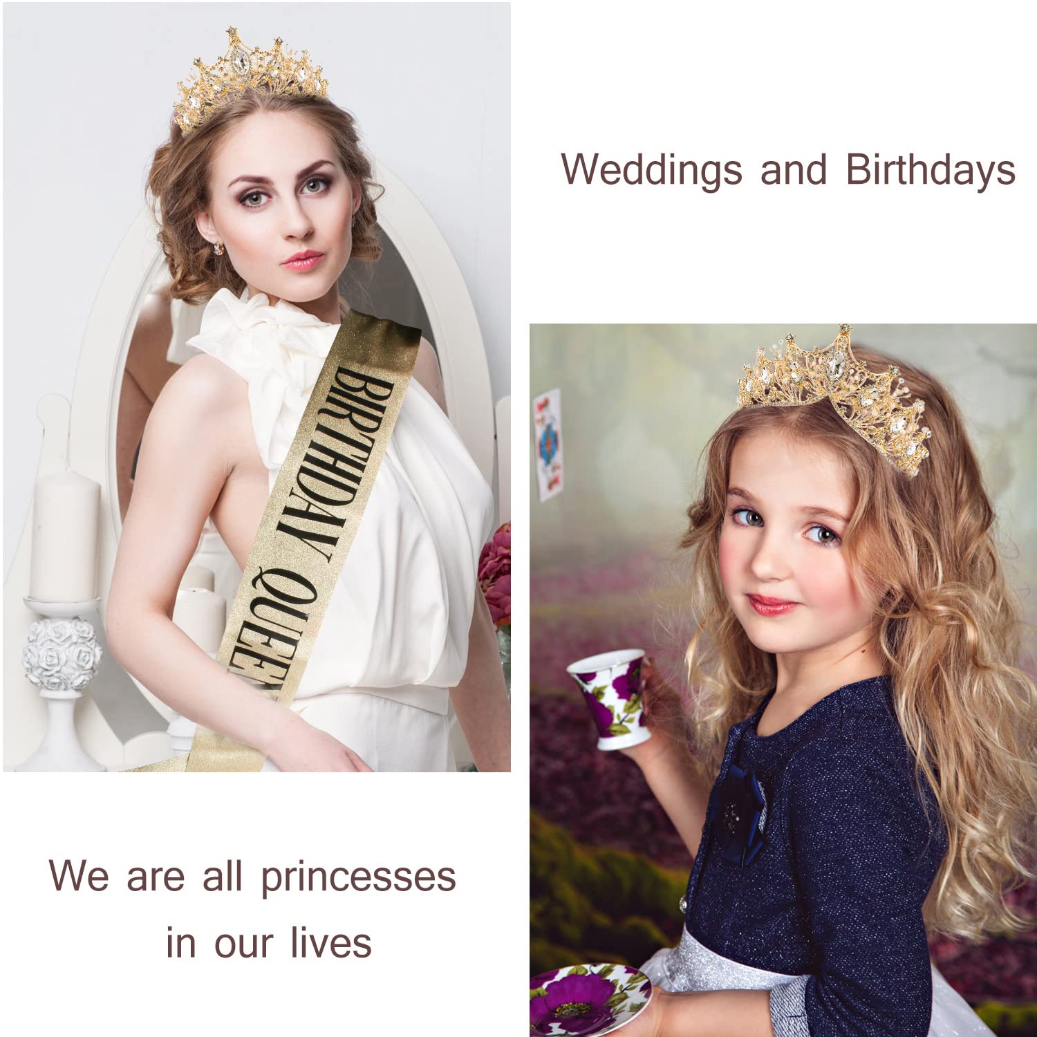 Sparkling Rhinestone Tiara for Women - Elegant Silver Birthday Crown for Girls & Women - Perfect for Birthday Parties, Prom, Pageants & Special Occasions