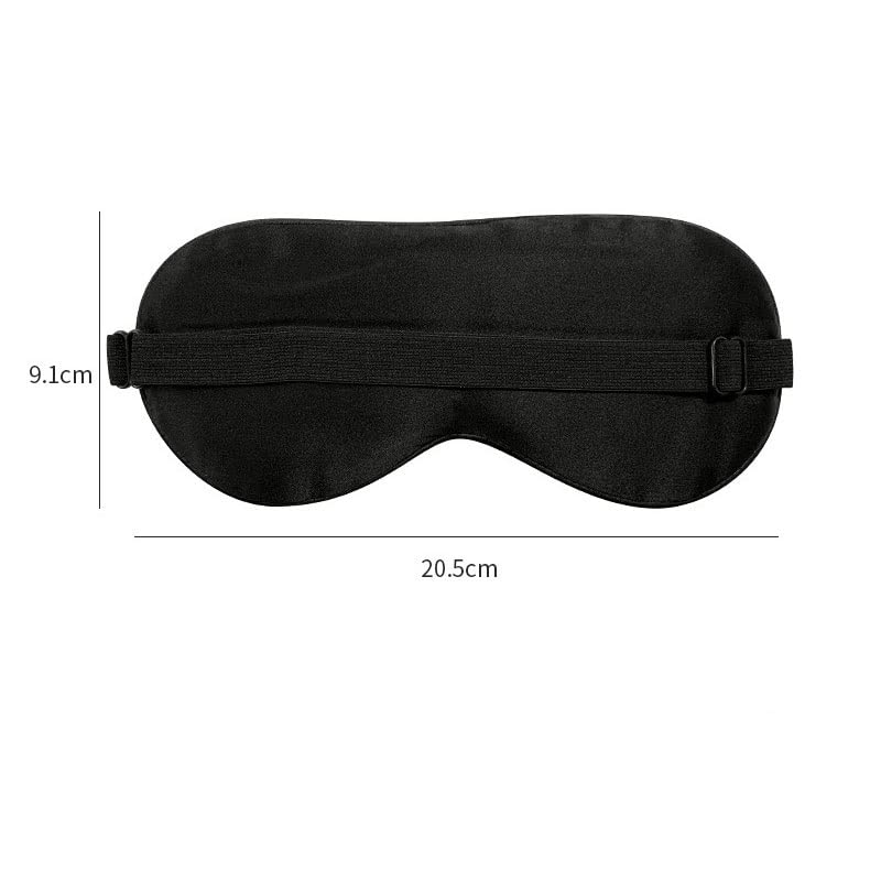 Silk Sleep Mask for Women & Men - Adjustable Strap, 100% Mulberry Silk Eye Mask for Sleeping, Blocks Light & Reduces Puffy Eyes - Perfect for Travel, Meditation & Night Sleep (Color: Black)