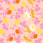 Heather Ross Lucky Rabbit 37027A 7 Calico Pink - Cute Home Decor, Easter Gift, Nursery Wall Art for Baby Girls & Kids Rooms