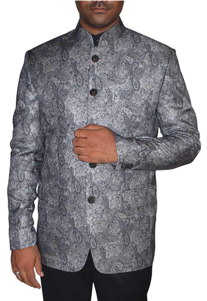 INMONARCH Men's Gray 2 Piece Jodhpuri Suit Set for Wedding Reception & Formal Events - Premium Indian Sherwani Outfit JO0358
