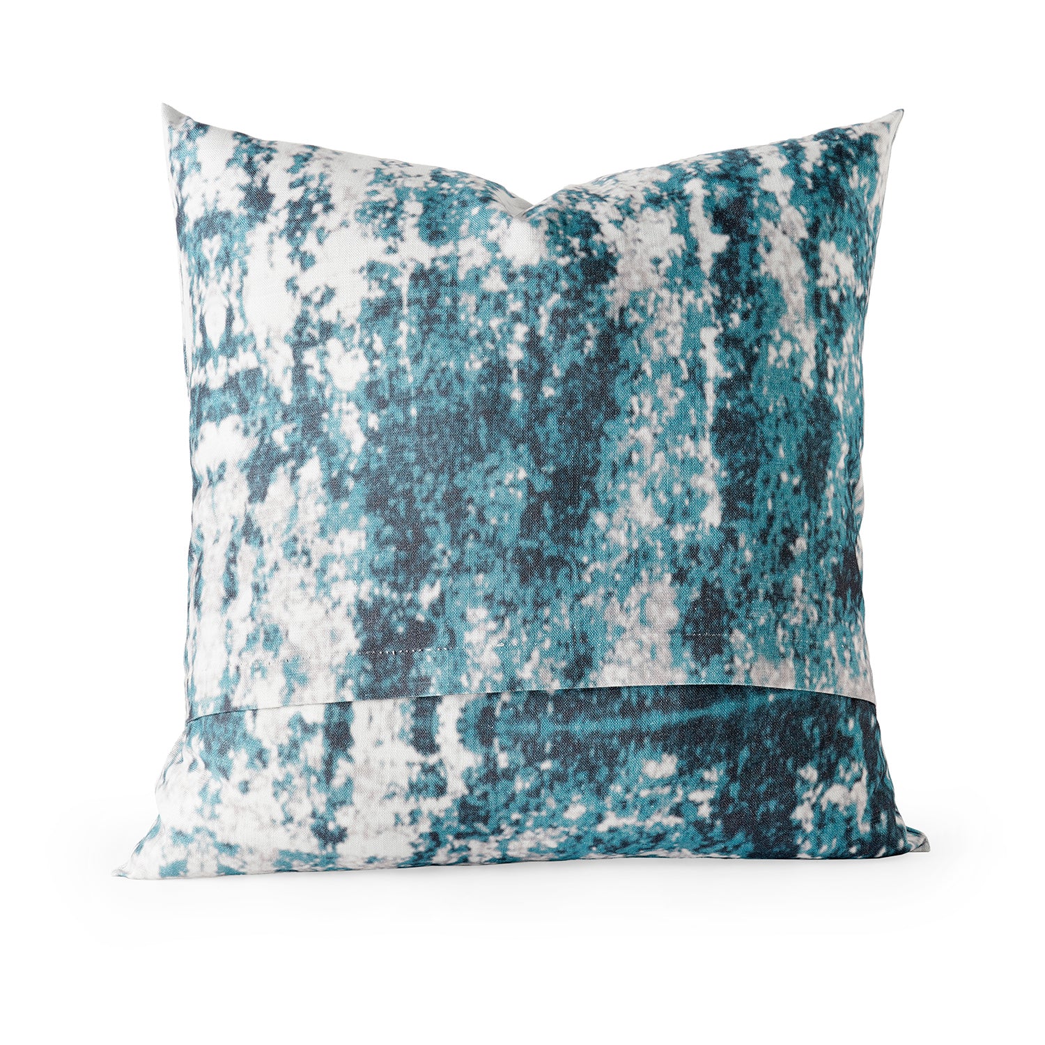 Ocean Blue Abstract Textured Printed Cotton Cushion Covers Set of 2 - Soft Decorative Throw Pillow Covers for Sofa, Bed, Living Room & Home Decor