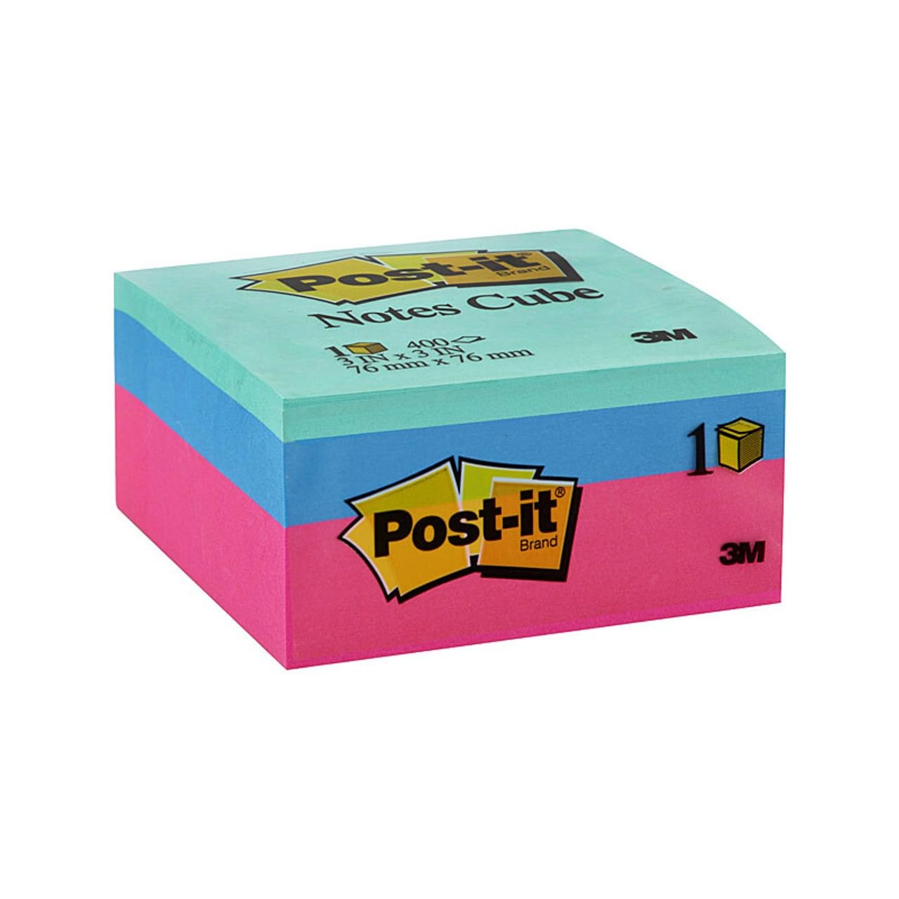 Post-it Notes 3x3 Inches, 1 Cube - America's #1 Sticky Notes for Office, School & Home - Pink Wave, Clean Removal, Recyclable (2027-RCR) - Perfect for Reminders, To-Do Lists & Organization