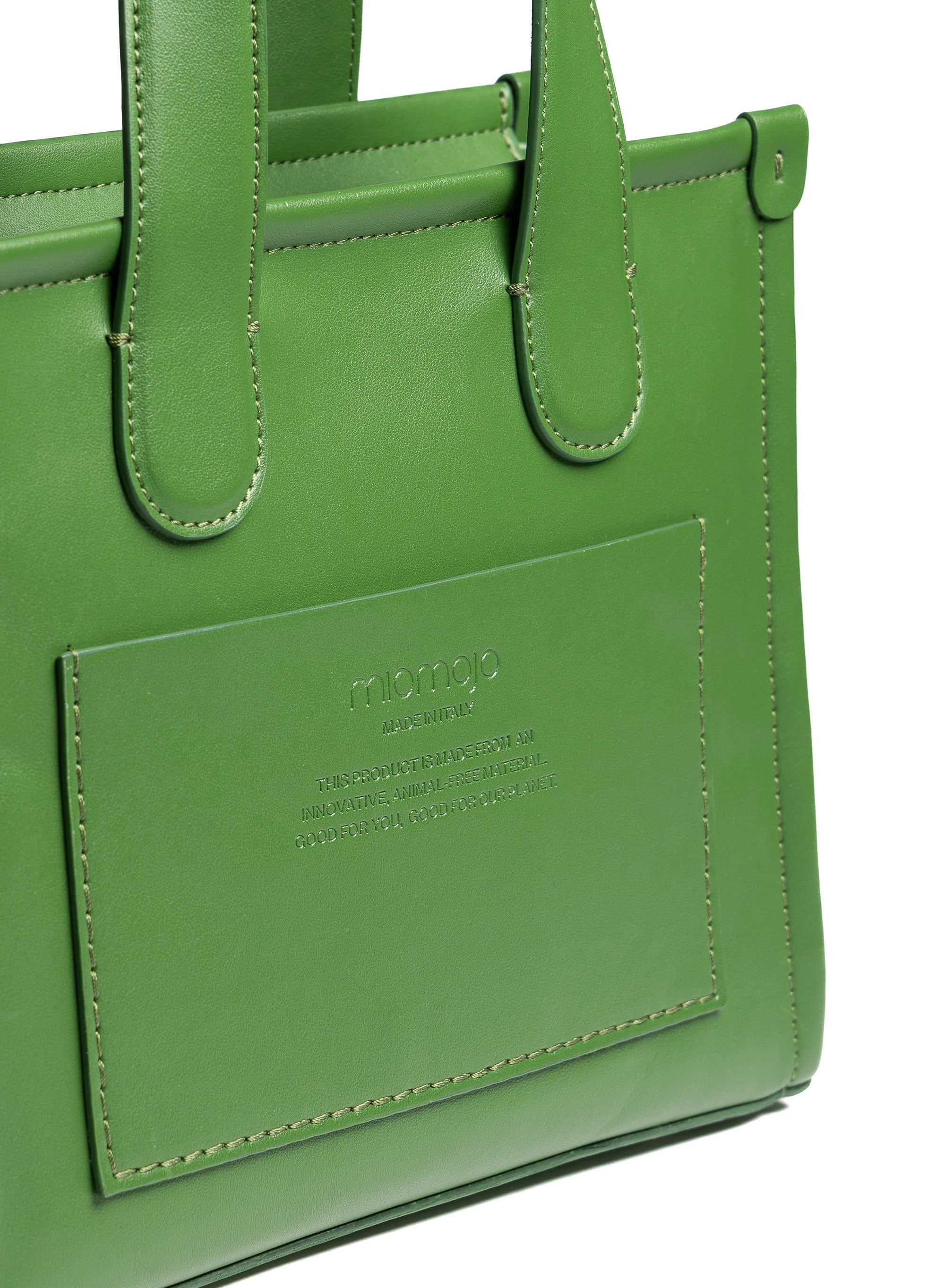 Alma M Vegan Leather Tote Bag for Women - Eco-Friendly Apple Leather Handbag in Green | Perfect for Work, Travel & Everyday Use