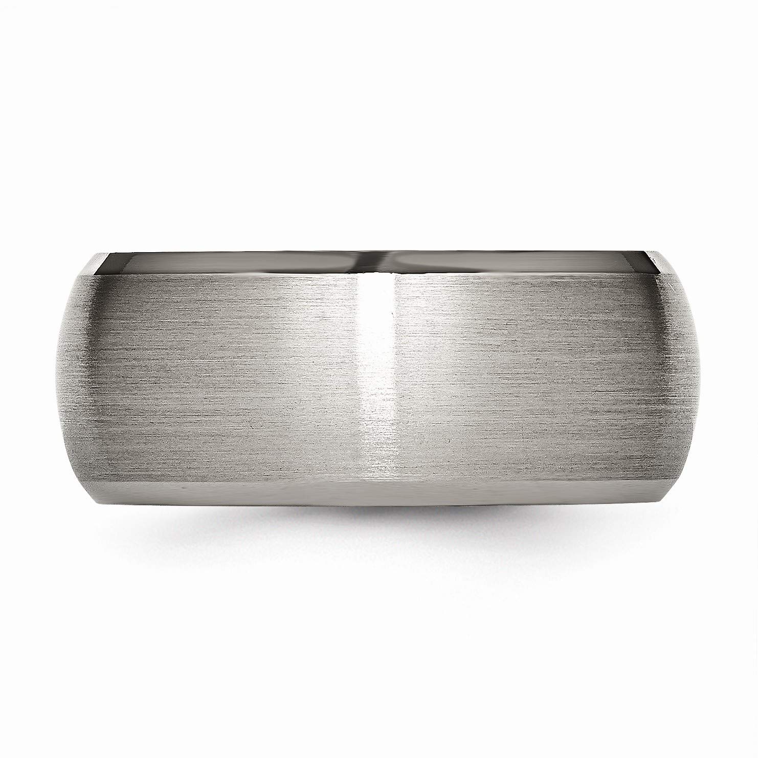 Black Titanium Wedding Band - 10mm Comfort Fit Ring with Satin & Polished Beveled Edge - Perfect for Men's Engagement, Anniversary, and Everyday Wear