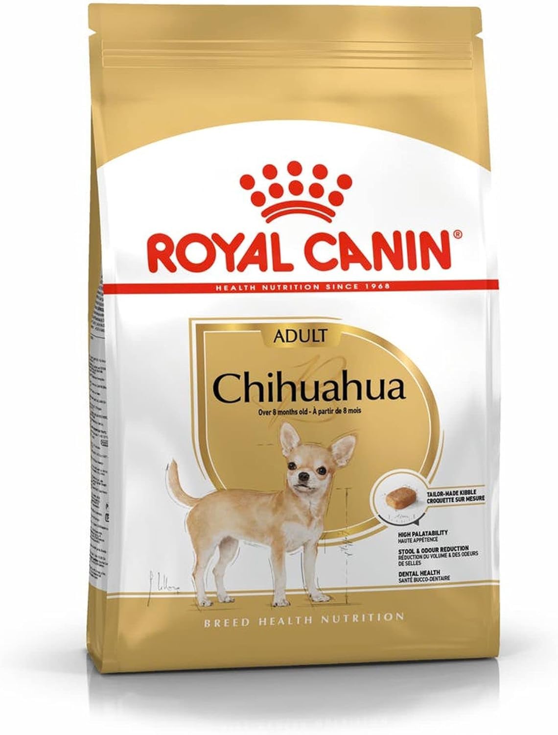 Royal Canin Chihuahua Adult Breed Dry Dog Food 1.5kg - Premium Nutrition for Small Breed Dogs - Perfect for Adult Chihuahuas at Home or Travel