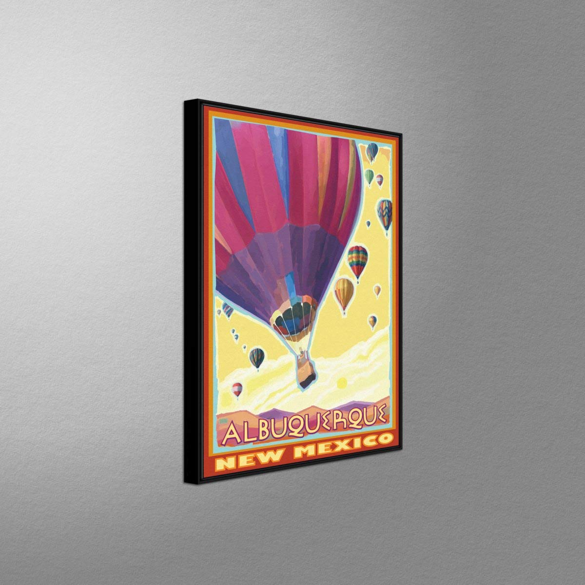 Albuquerque New Mexico Hot Air Balloons Framed Giclee Canvas Wall Art - 30