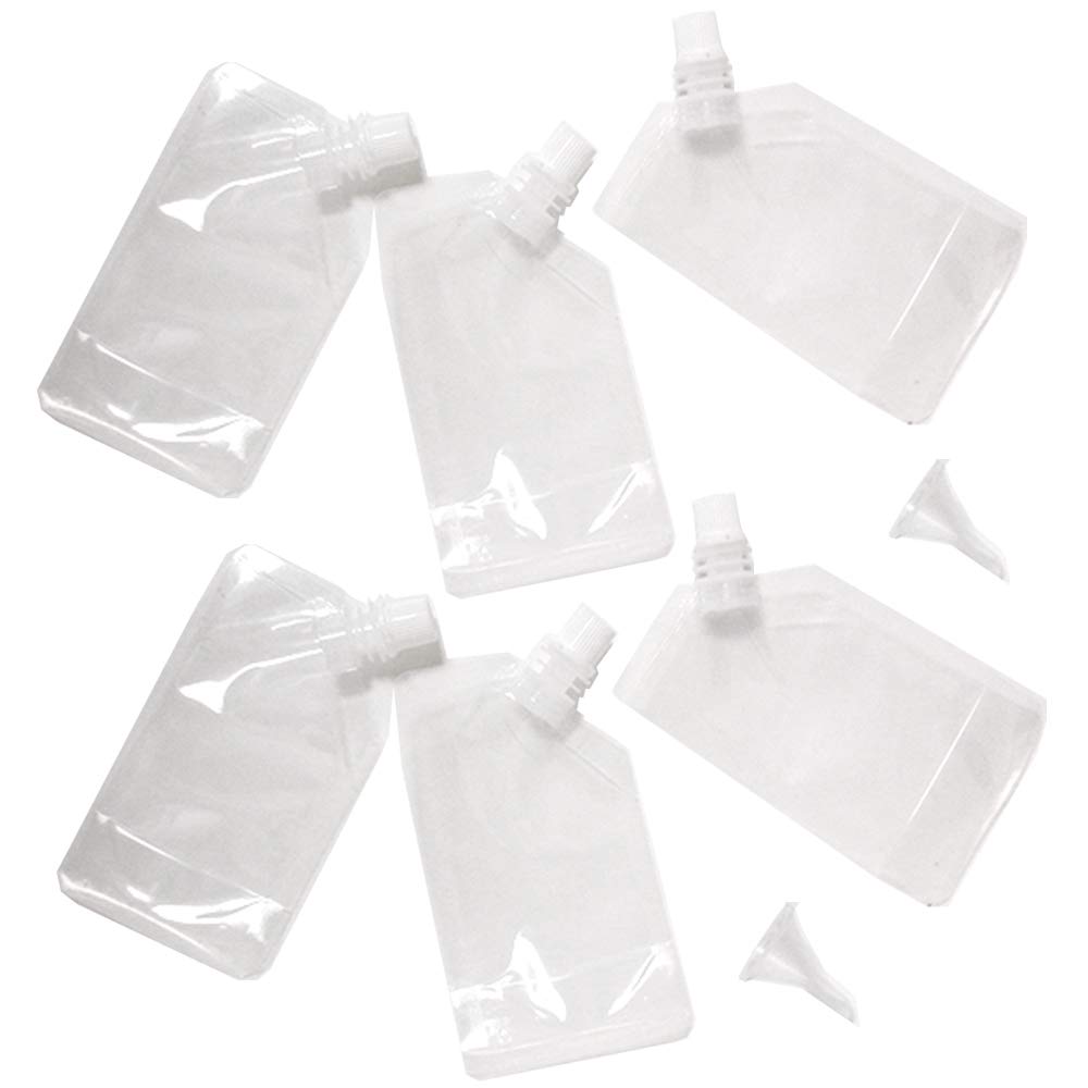 8-Piece Plastic Cruise Flask Kit with Funnel - 4oz Travel Liquor Bottles for Rum, Alcohol & Wine - Perfect for Vacations, Parties & Outdoor Adventures