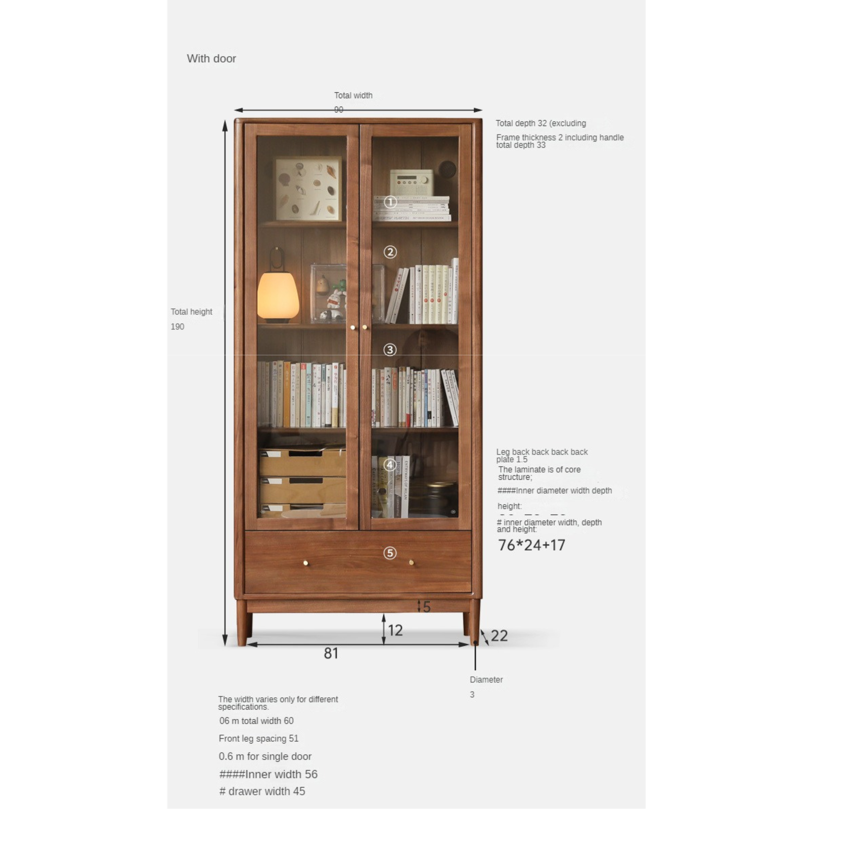 Solid Black Walnut & Oak Wood Bookcase - Customizable Wall-Mounted Bookshelf for Living Room, Home Office & Library Storage