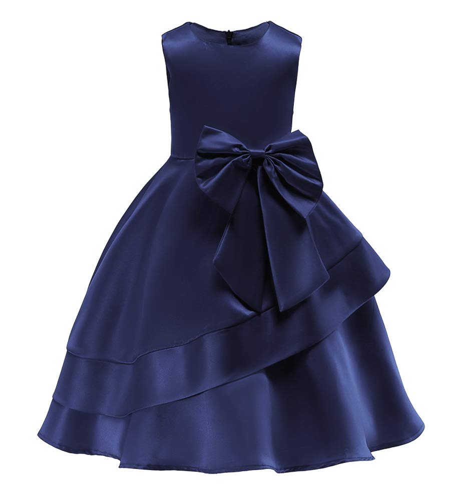 Elegant Little Princess Dresses for Girls 2-9T - Bow & Lace Sleeveless Party Dress for Birthday, Wedding & Special Occasions