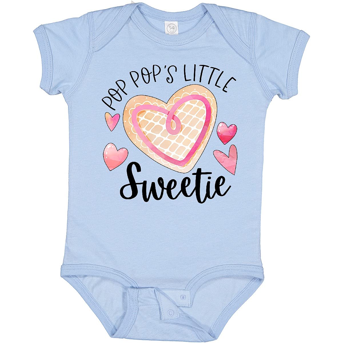 Inktastic Pop Pop's Little Sweetie Pink Heart Cookie Baby Bodysuit - Cute Outfit for Newborns, Infants & Toddlers - Perfect for Family Photos, Birthdays & Special Occasions