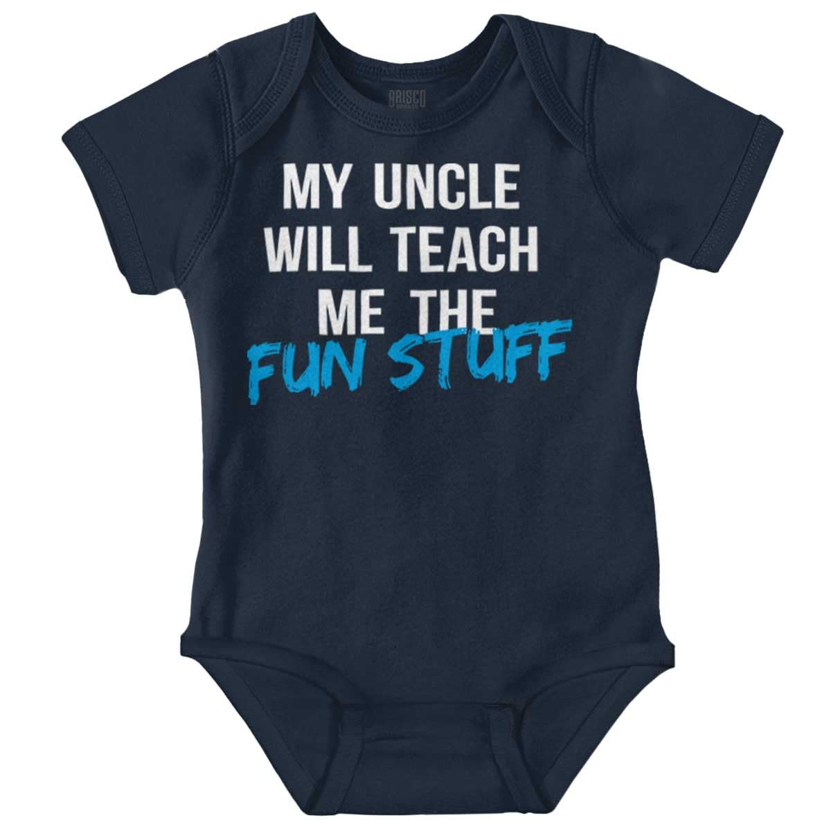 My Uncle Will Teach Me The Fun Stuff Baby Romper - Cute Unisex Infant Bodysuit for Boys & Girls | Perfect for Playtime, Family Photos & Everyday Outfits