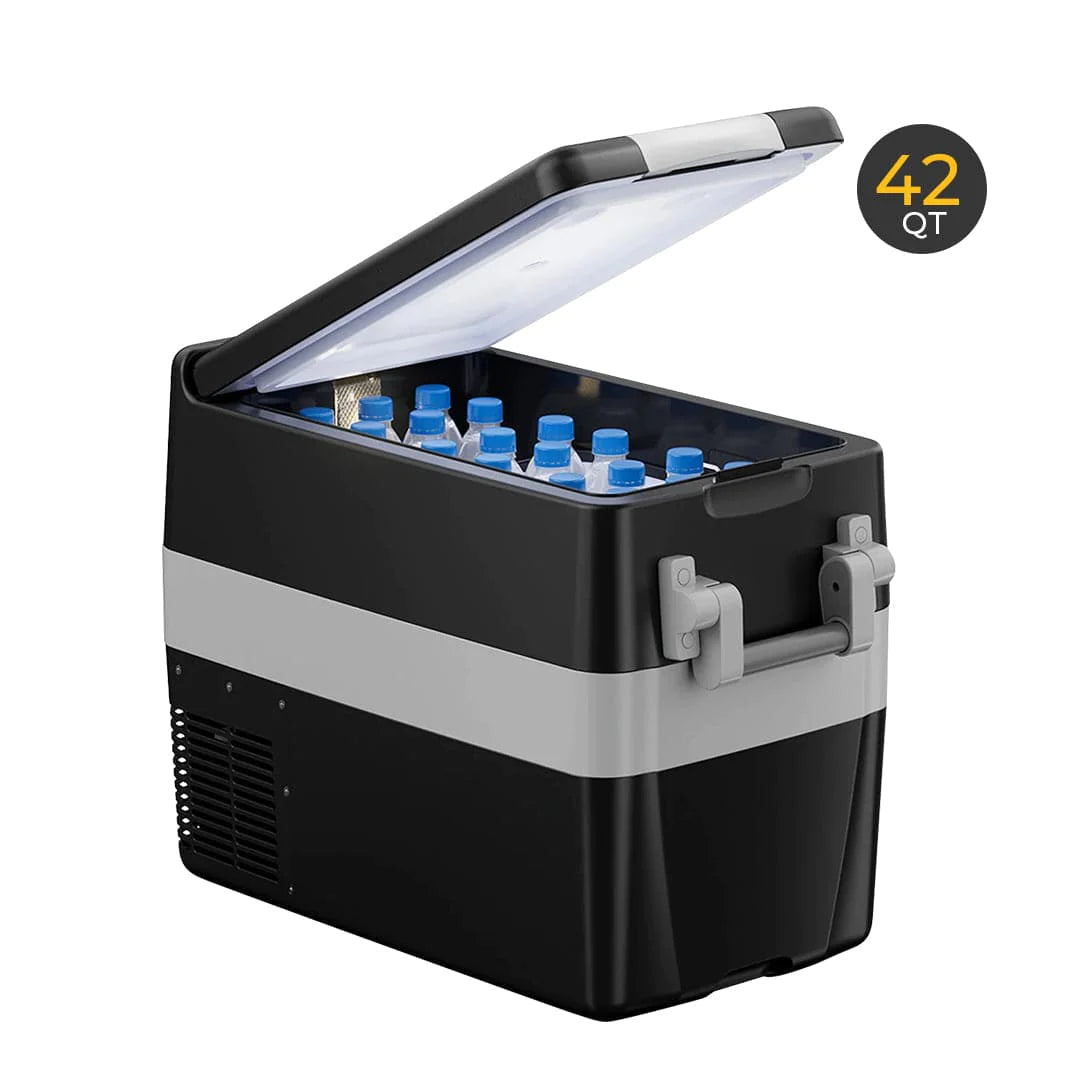 Bouge RV 42 Quart (40L) Portable Car Refrigerator Freezer for Camping, Road Trips & Outdoor Adventures - 12V/24V DC & 110V AC Dual Power