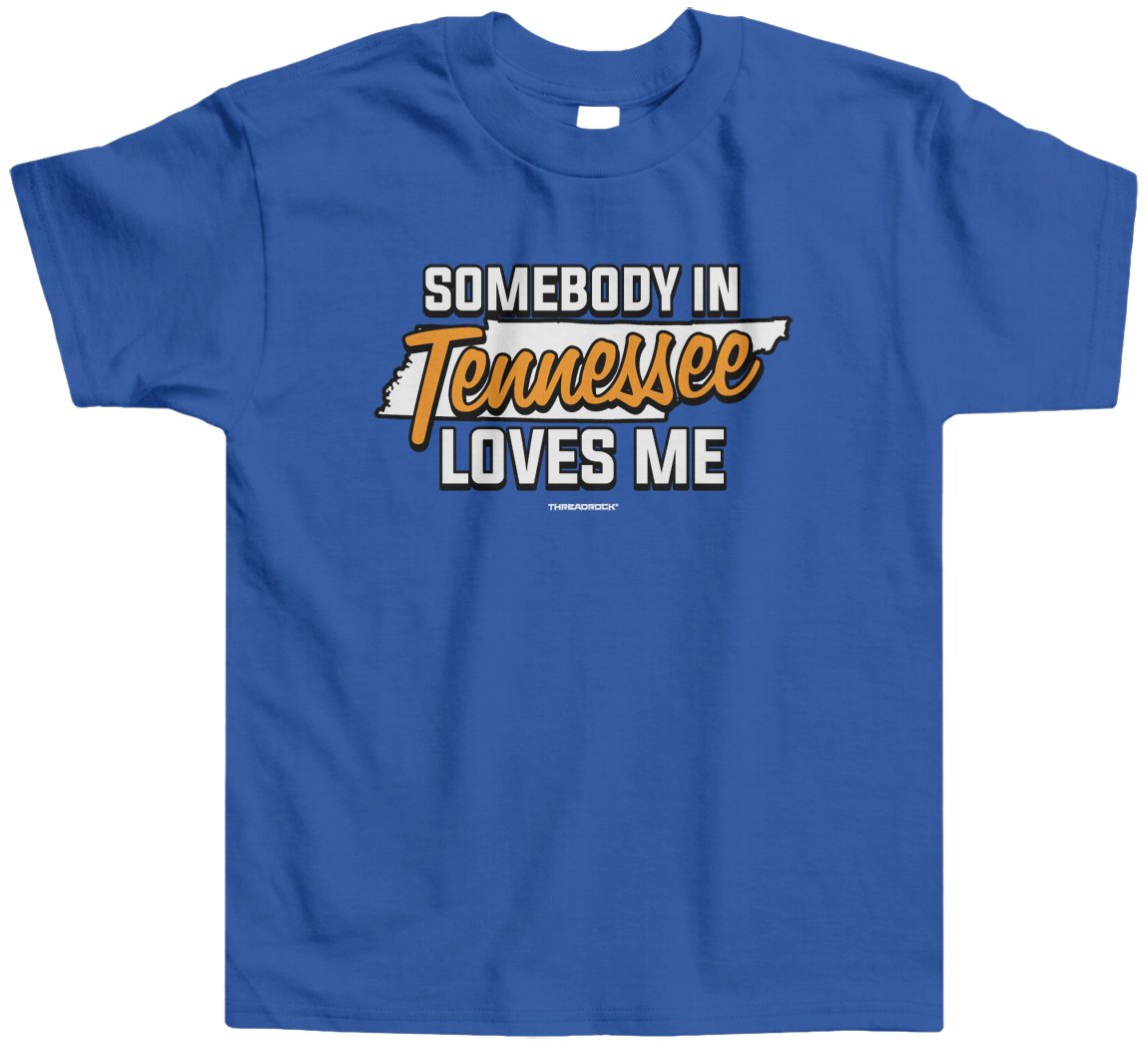 Threadrock Little Boys' 'Somebody in Tennessee Loves Me' Toddler T-Shirt - Soft Cotton Cute Graphic Tee for Toddlers & Kids - Perfect for Playdates, Family Outings & Casual Wear