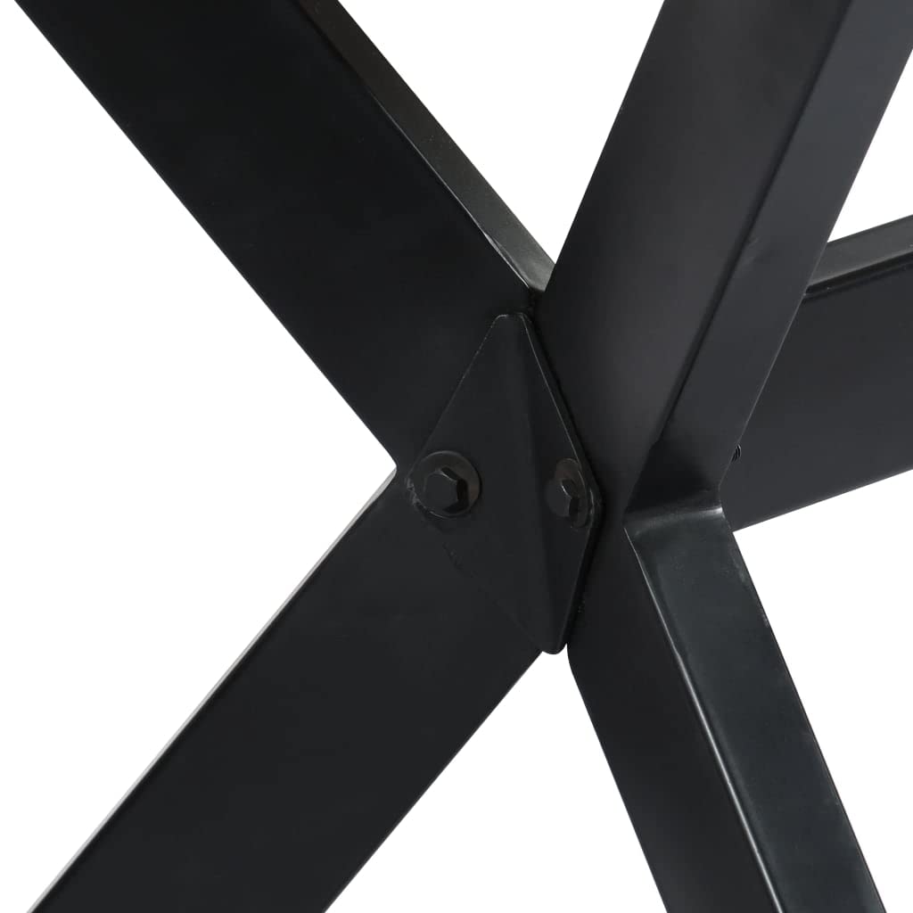 Industrial Style Dining Table - Solid Mango Wood & Powder-Coated Steel Legs - Handmade Modern Furniture for Kitchen, Dining Room - Durable Craftsmanship for Home & Restaurant Use