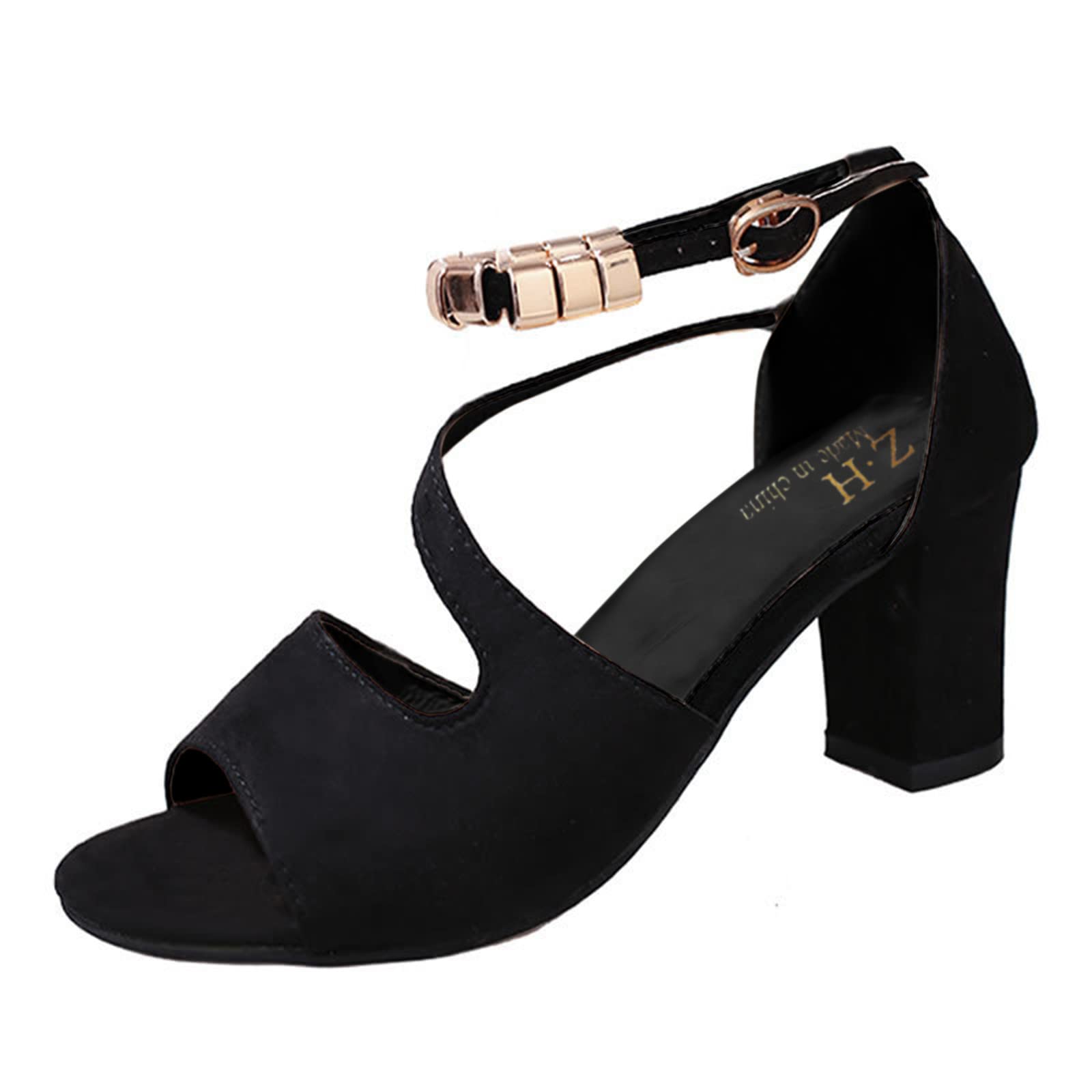 Women's Gold Leather Summer Sandals - Fashion High Heel Glitter Sandals for Women | Perfect for Beach Parties, Weddings & Date Nights