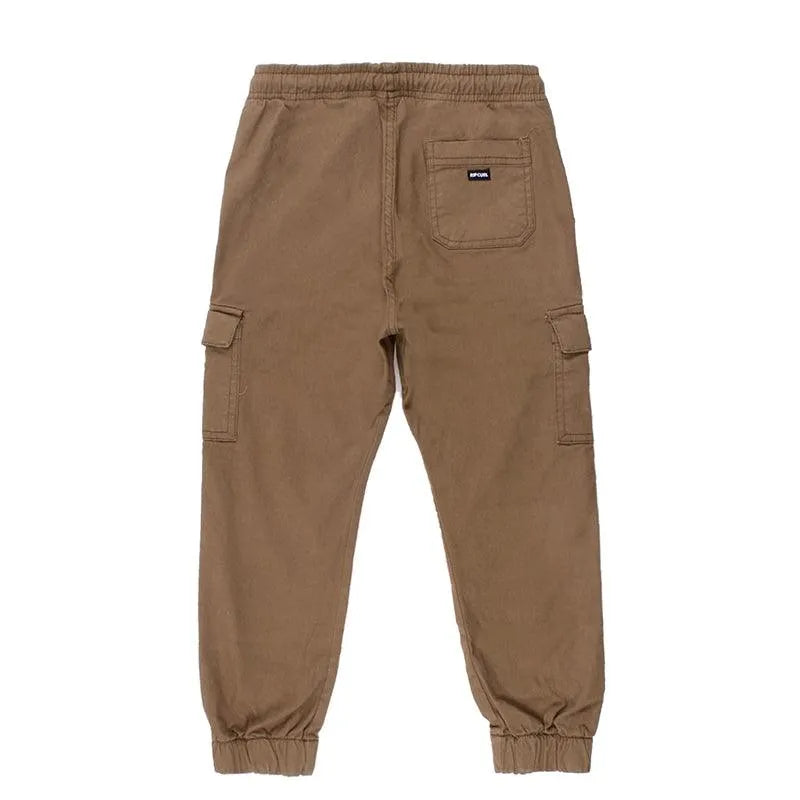 Rip Curl Boys' Jogger Slouch Cargo Pants in Chocolate - Comfortable & Stylish for Playdates, School & Outdoor Adventures