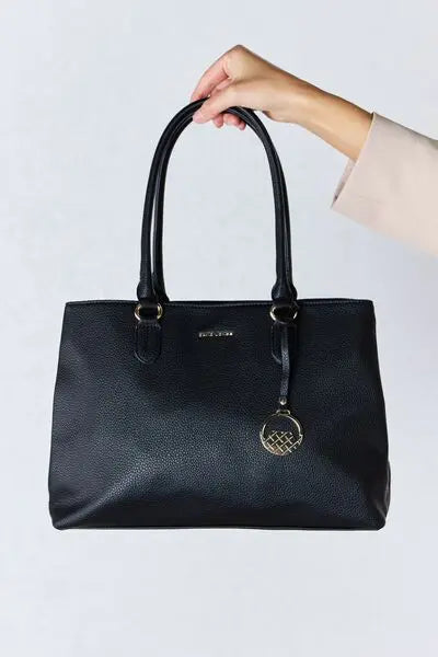 David Jones Structured Leather Handbag for Women - Premium Genuine Leather Tote Bag with Shoulder Strap - Perfect for Work, Travel & Everyday Use