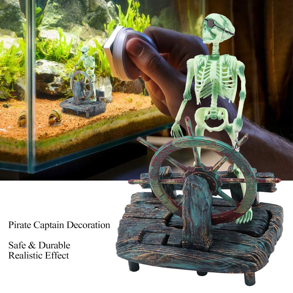 ViaGasaFamido Skeleton Aquarium Decor - Air Bubble Action Ornament for Fish Tank with Aerating Movement | Perfect for Halloween, Spooky Themed Tanks & Aquatic Decorations