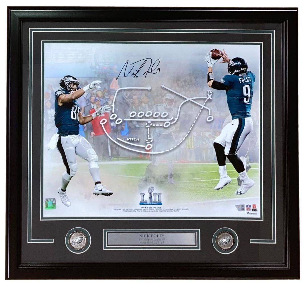Nick Foles Autographed Framed 16x20 Philadelphia Eagles Super Bowl LII Philly Special Collage Photo - Limited Edition Memorabilia for Eagles Fans, Man Cave Decor, Sports Collectibles Gift