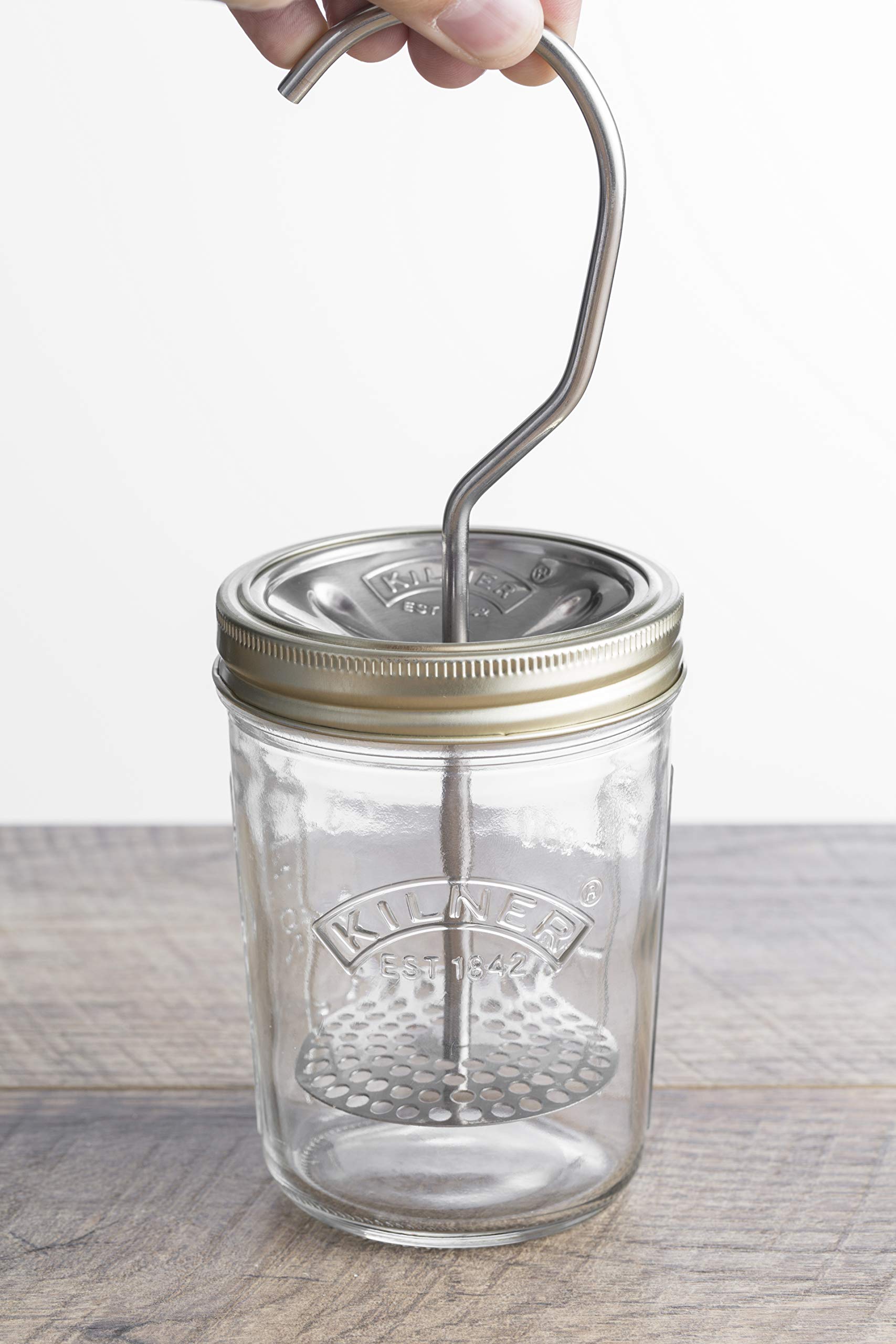 Kilner Glass Mayonnaise Maker & Sauce Jar Set - Perfect for Homemade Dressings, Dips, and Condiments | Ideal for Kitchen, BBQ, and Picnic Use