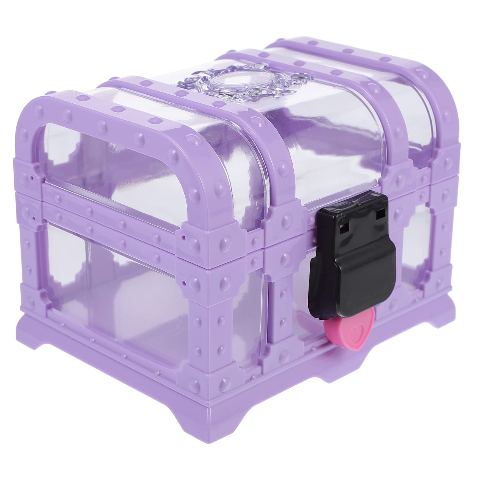 Balacoo Clear Acrylic Jewelry Storage Box - Transparent Treasure Chest for Jewelry, Makeup & Keepsakes - Perfect for Organizing Cosmetics, Party Favors & Birthday Gifts (Purple)