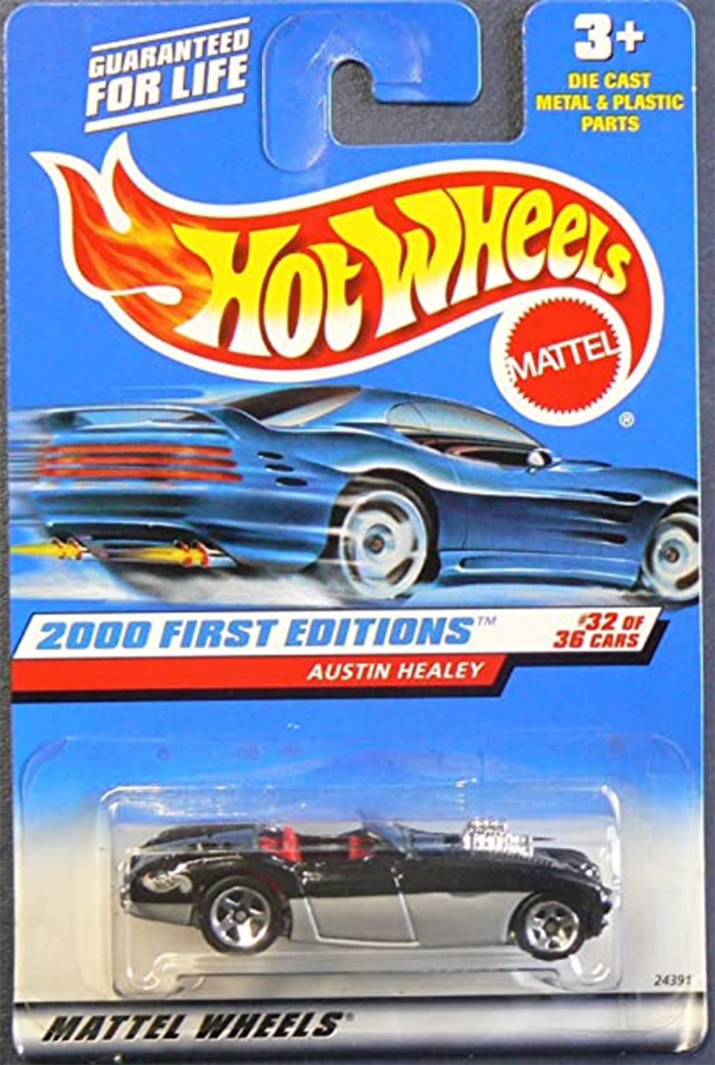2000 First Editions #32 Austin Healey 1:64 Scale Diecast Model Car - 2001 Card #2000-92 Mattel Hot Wheels Collector's Item for Display & Racing Scenes
