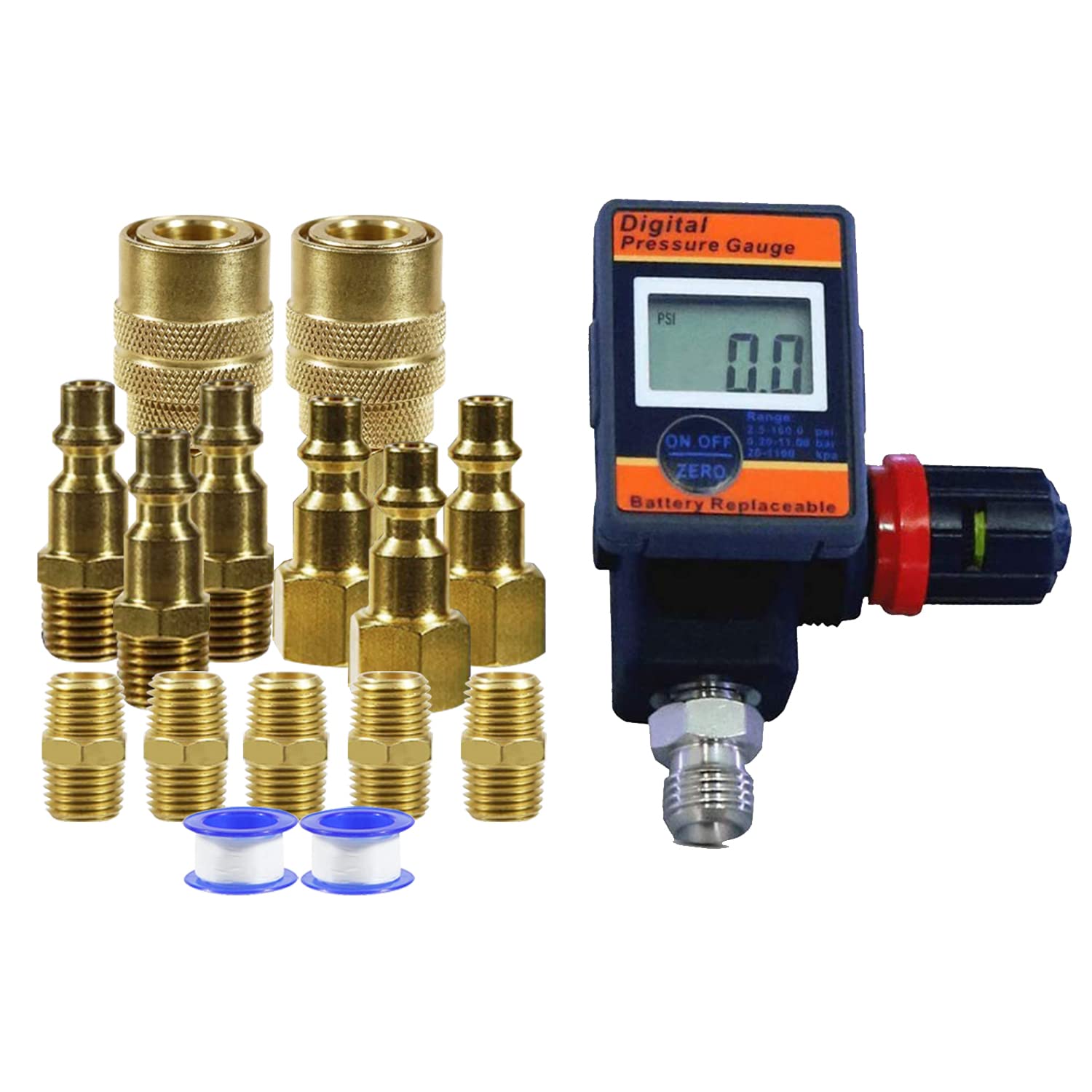 LE LEMATEC DAR03B Digital Air Pressure Regulator with Gauge - 1/4