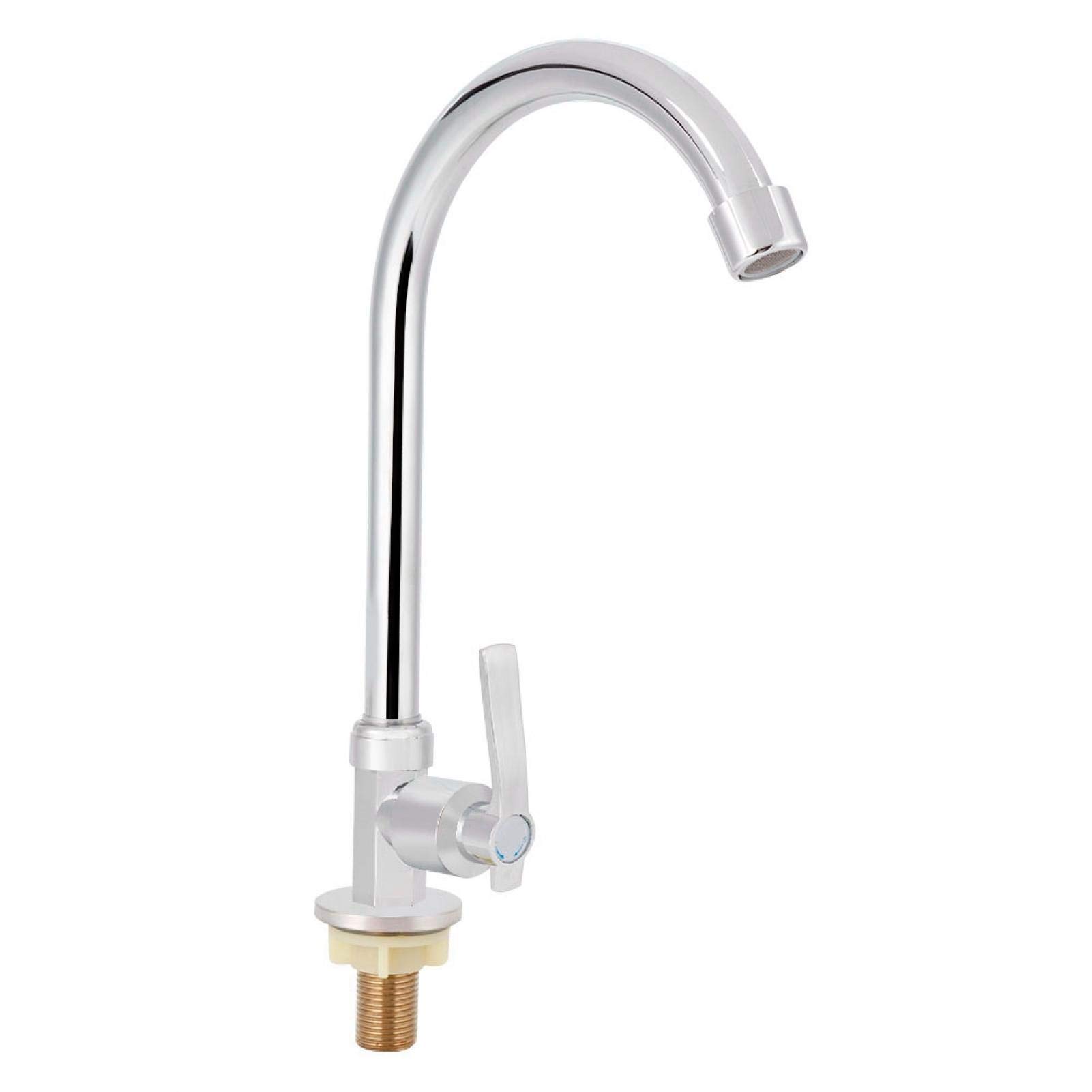 **G1/2 Single Cold Water Kitchen Faucet - High Arc Zinc Alloy Vertical Tap for Indoor & Outdoor Use - Perfect for Kitchen Sink, Garden, RV, and Camping**