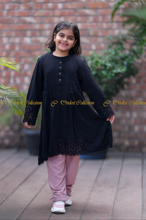 Little Laser Tunic Black - Women's Fashion Tunic Top for Casual Wear, Office & Date Night Outfits
