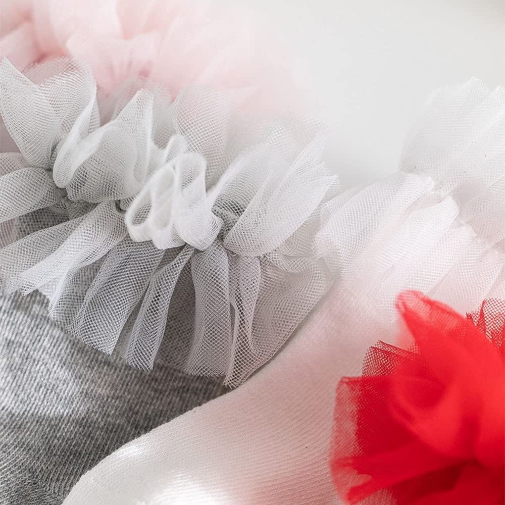 5 Pack Baby Girls High Knee Socks - Soft Tulle Frilly Stockings for Infants & Toddlers - Princess Ruffle Long Socks for Dress Up, Parties & Special Occasions