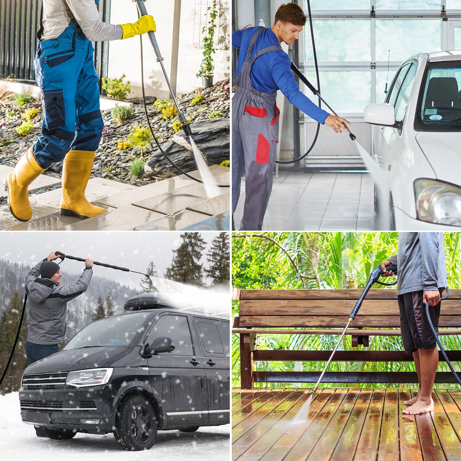 50ft Pressure Washer Hose with Quick Connector - Heavy Duty 4800PSI for Car Washing & Home Cleaning
