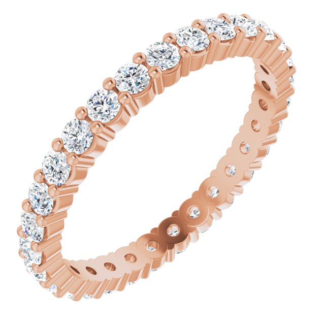 0.87 Carat Round Diamond Delicate Eternity Wedding Band - Perfect for Anniversary Gifts & Bridal Jewelry