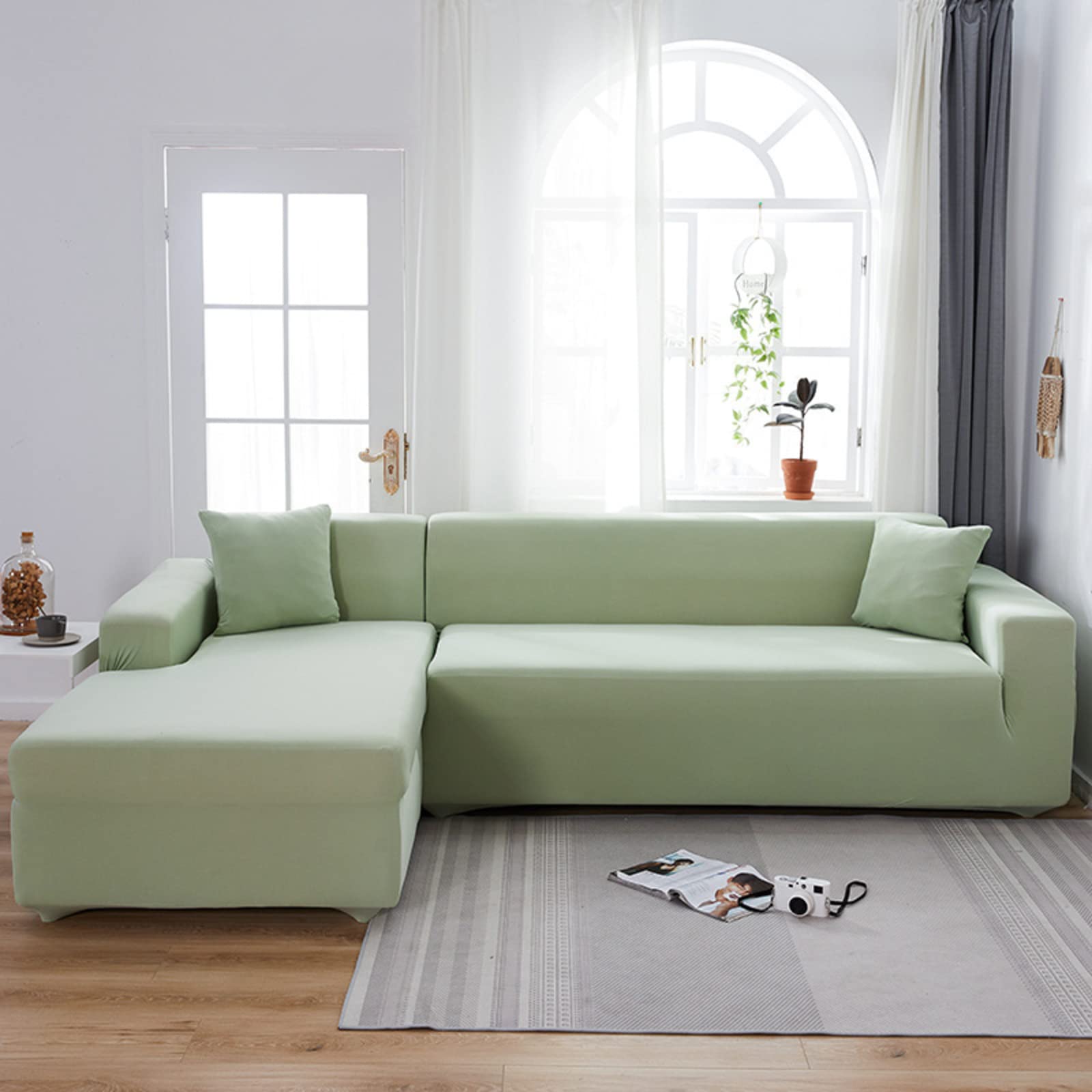 Waterproof Sofa Slipcover - Solid Color Anti-Slip Couch Cover for 3-Seater Sectional Sofa (74-90 Inches) | Stain Resistant, Durable Fabric | Perfect for Living Room, Family Room & Pet-Friendly Homes