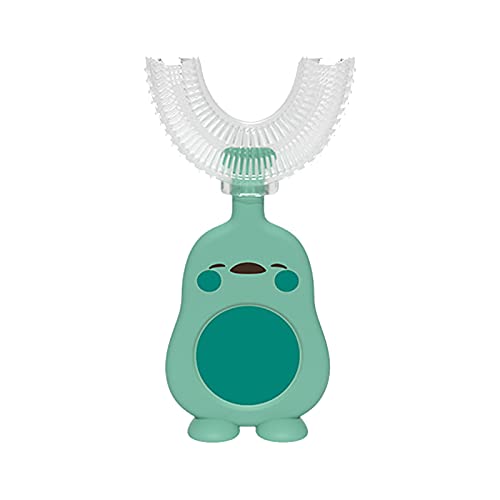 U-Shaped Kids Toothbrush for Ages 2-12 - 360° Soft Silicone Brush Heads for Gentle Teeth Whitening & Gum Massage - Cute Handle Design for Easy Brushing - Perfect for Toddler Dental Care & Morning/Night Routines