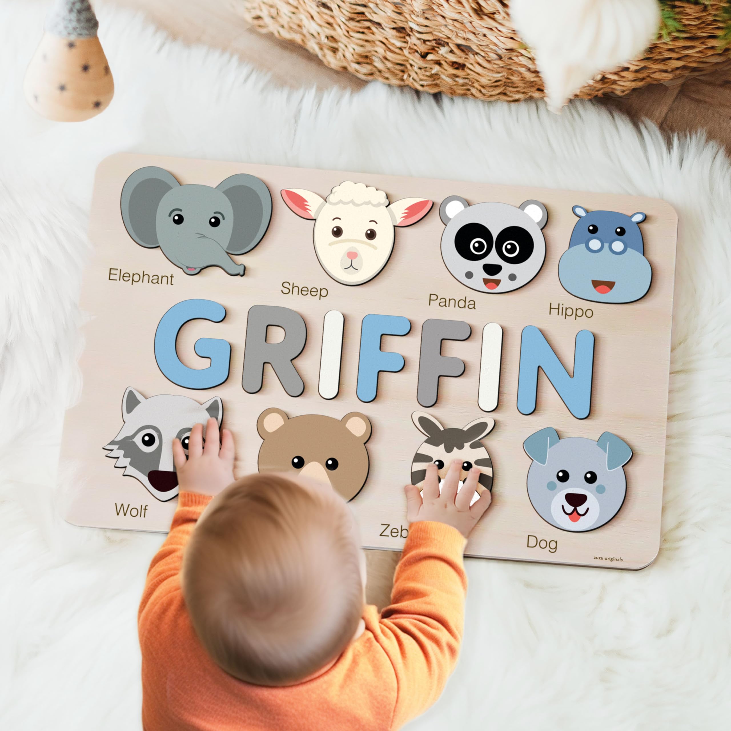 Personalized Wooden Name Puzzle for Toddlers - Baby Boy & Girl Gift for 3-36 Months - Custom Children's Toy for Learning & Play - Perfect for Christmas, Birthdays & Special Occasions