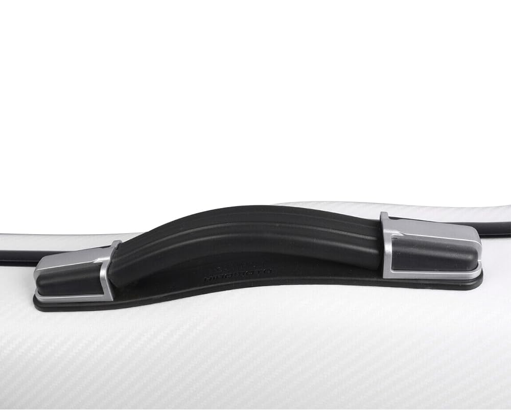 Premium 3/4 & 4/4 Size Carbon Fiber Violin Case - Lightweight Hard Shell with Adjustable Back Straps | Durable & Protective White Violin Box | Perfect for Travel, School & Professional Musicians
