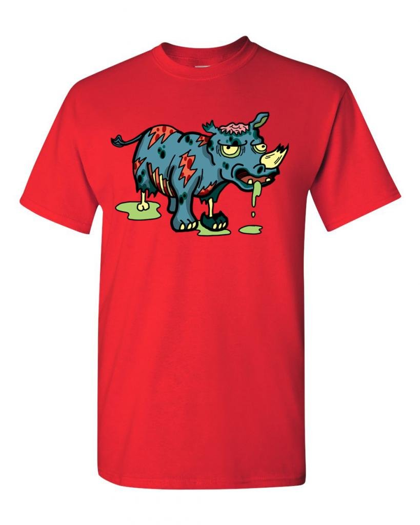 Zombie Rhino Undead Animals Graphic T-Shirt for Men - Cool Horror & Halloween Tee for Parties, Cosplay & Casual Wear