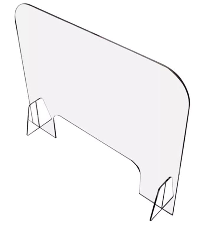 Clear Acrylic Divider Panel - Droplet Baffle Design for Office Desks & Workspaces | DIVIDER DB | Perfect for Social Distancing and Workspace Organization
