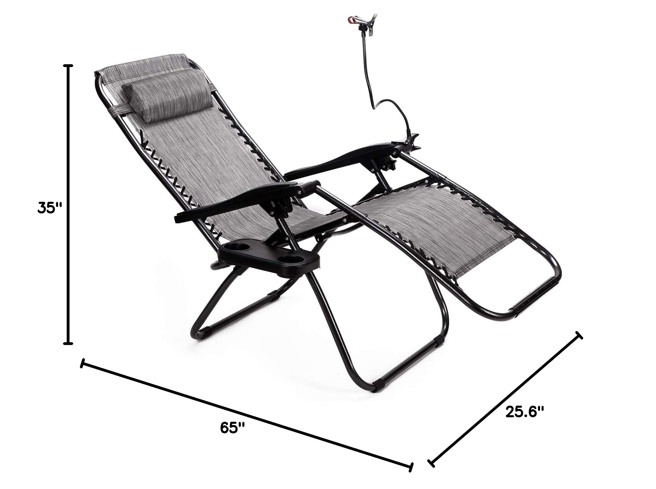 Premium Set of 2 Zero Gravity Outdoor Lounge Chairs with Cup Holder & Phone Holder - Adjustable Folding Patio Recliners for Backyard, Poolside & Beach Relaxation