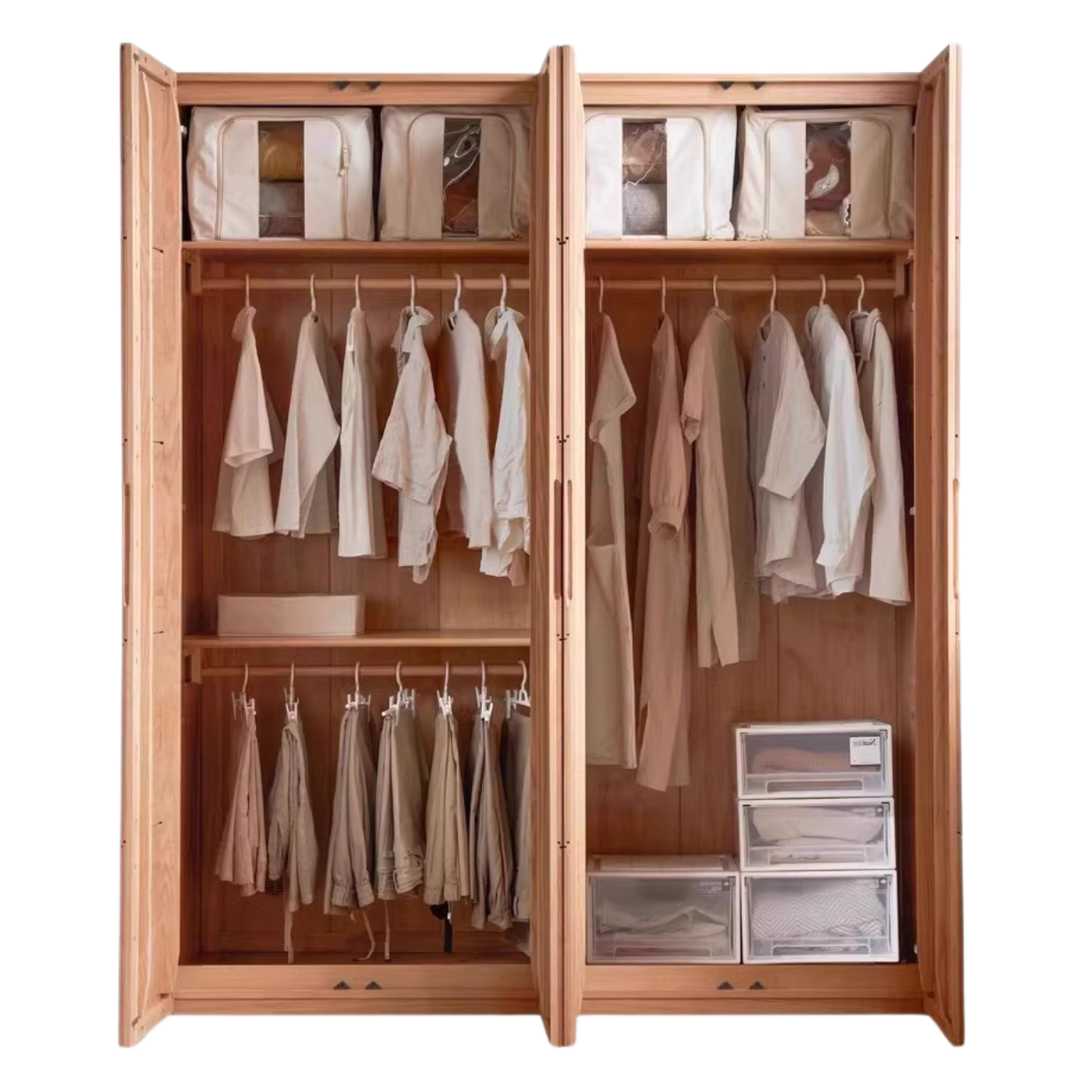 out of stock 70.9x23.6x86.6 inch / 180x59.9x220 сm / Natural Wood Color / Four doors wardrobe type A