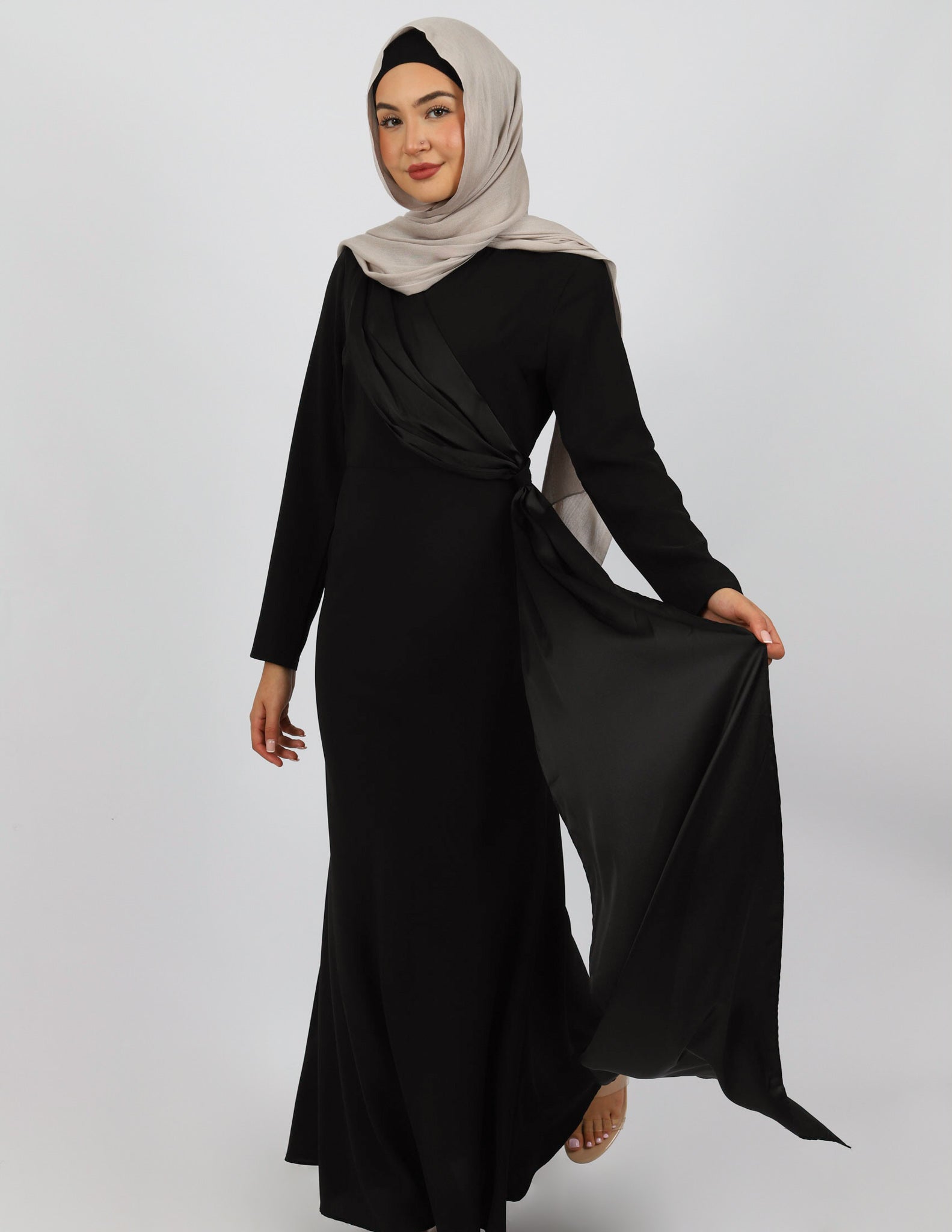 Escape Kalina Satin Drape Dress for Women - Elegant Evening Gown & Party Dress - Perfect for Weddings, Cocktail Parties & Date Nights