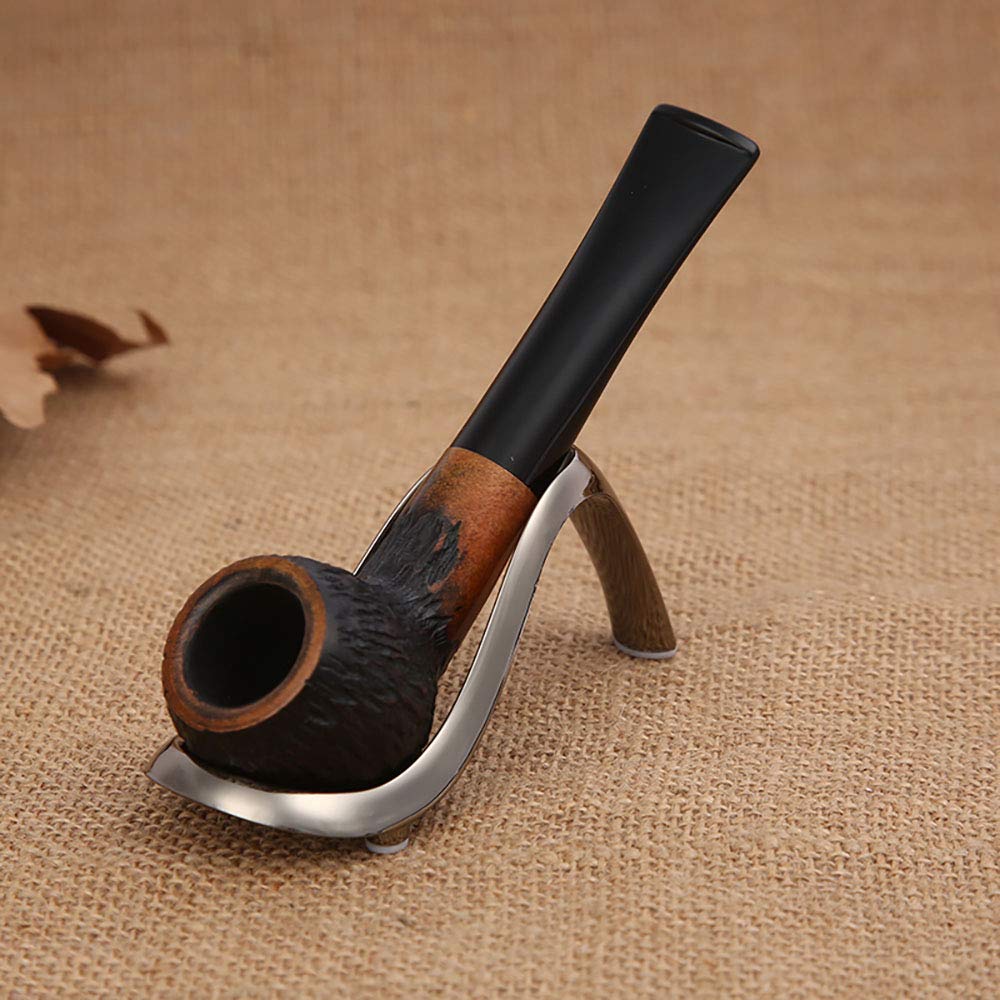 Stainless Steel Smoking Pipe Stand Holder - 3 Pack Black Metal Tobacco Pipe Display Rack for Pipe Collectors | Perfect for Home Bars, Smoking Lounges & Man Cave Decor
