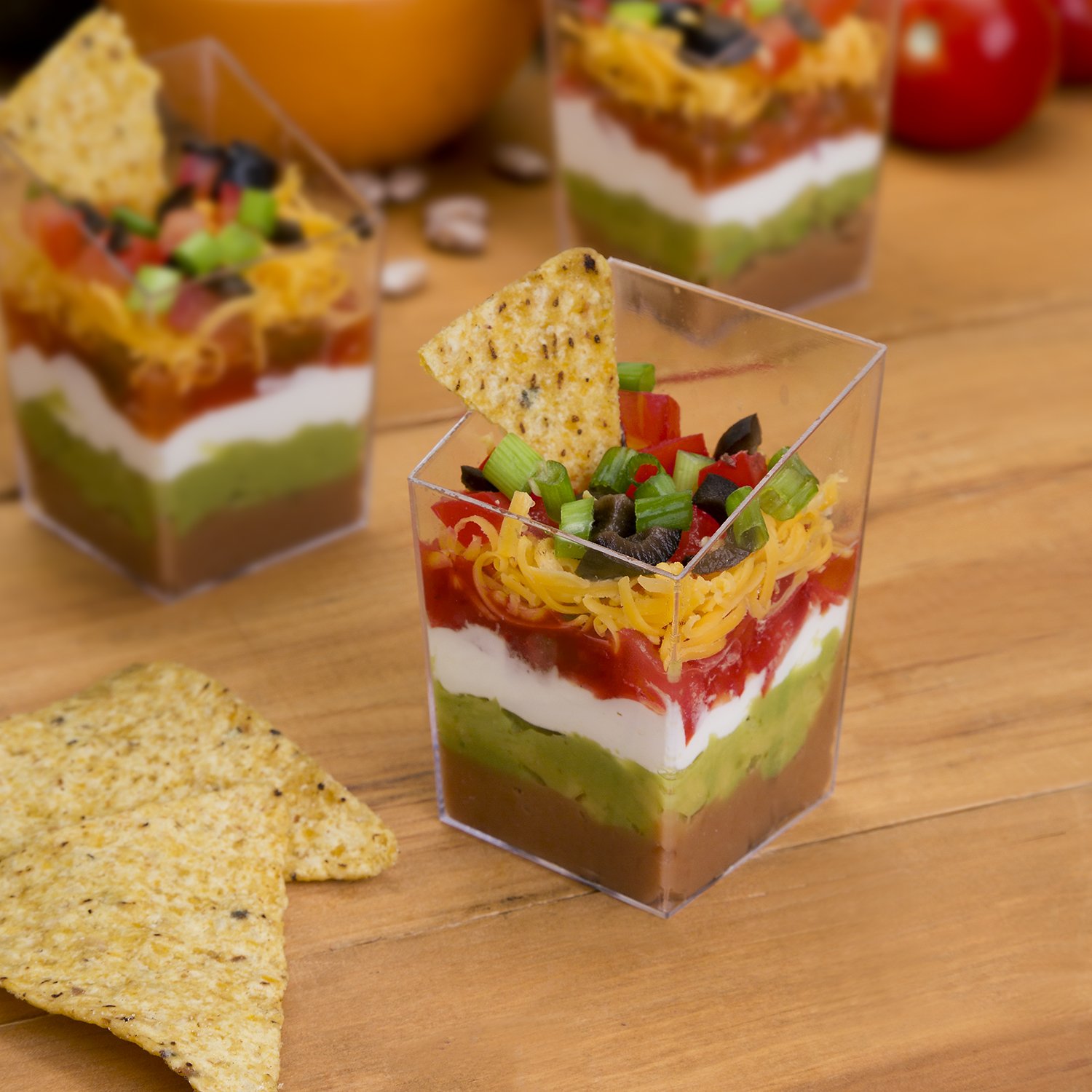 480-Pack Mini Hard Plastic Slanted Square Cups - Clear Party Essentials for Cocktails, Beverages & Events | Durable Disposable Drinkware for Weddings, BBQs & Gatherings