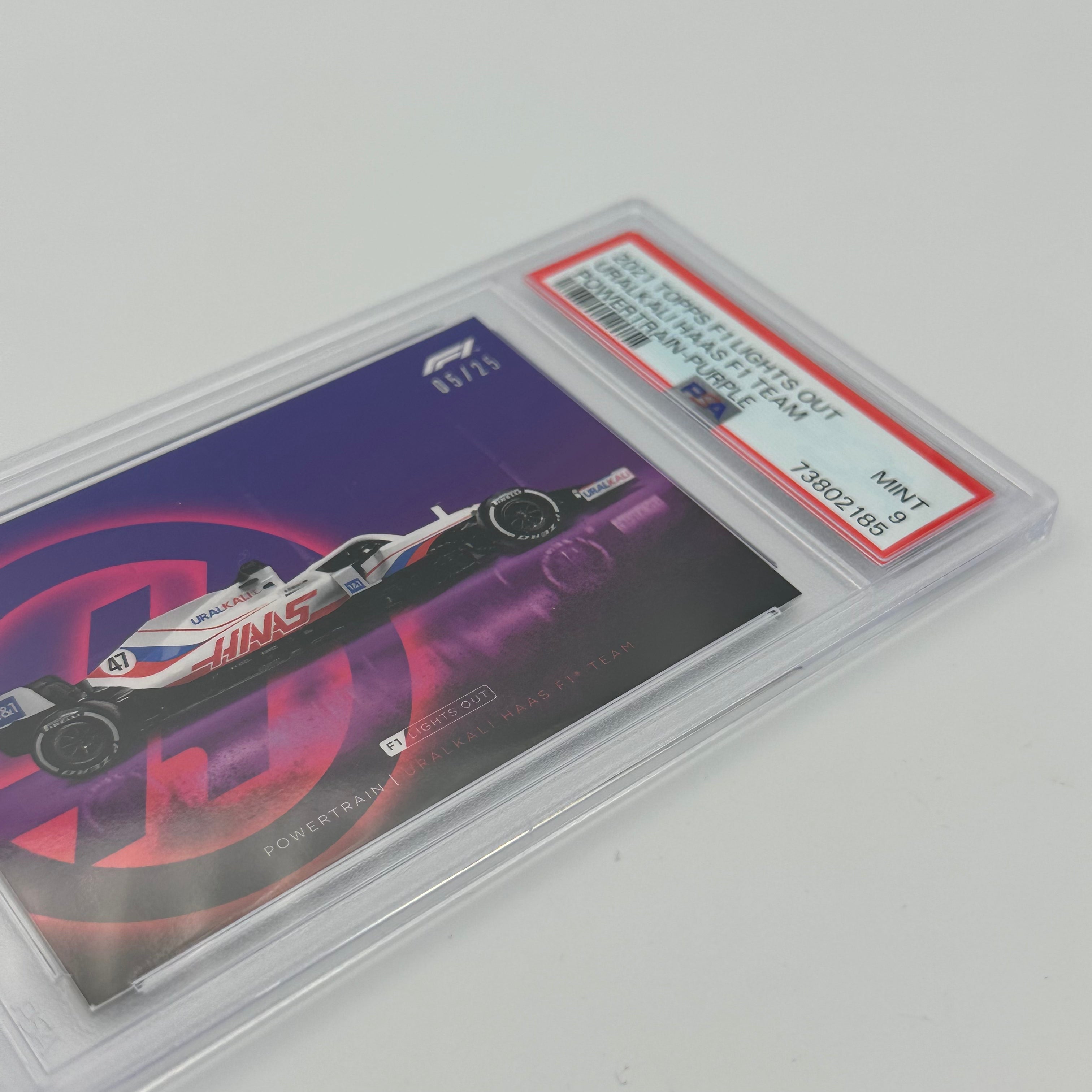 PSA 9 Graded 5/25 Uralkali Haas F1 Team Purple Power Train - Limited Edition Collectible for F1 Racing Fans & Memorabilia Display