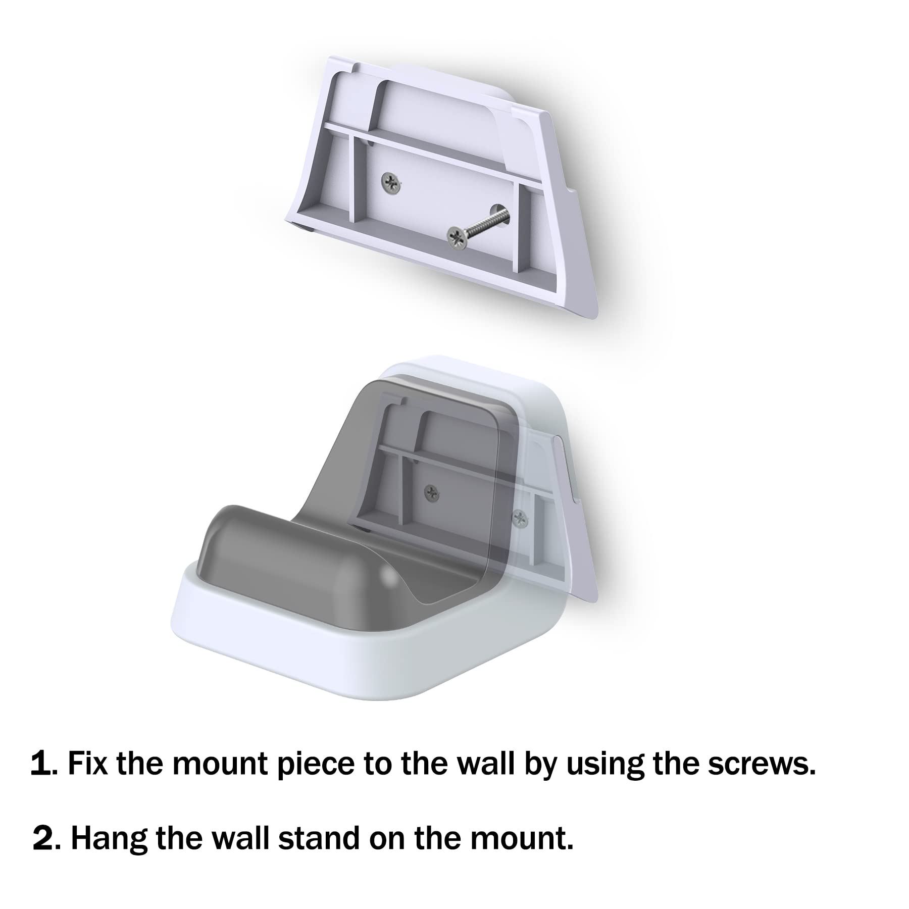 PlayVital Universal Game Controller Wall Mount for PS5, Xbox Series & Nintendo Switch Pro - Headset Holder & Console Hanger (Black & White) - Perfect for Gaming Room Organization & Controller Storage