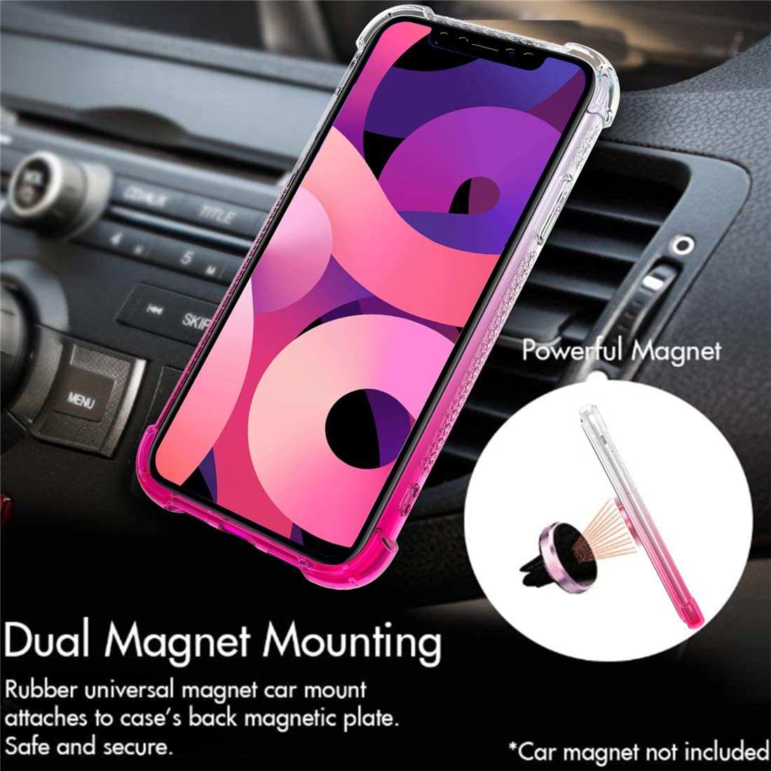 Sparkling Liquid Glitter Phone Case for iPhone 13 Pro Max (6.7 inch) - Rose Gold Floating Waterfall Design with Rotating Ring Kickstand | Durable TPU Protection | Perfect for Parties, Travel & Everyday Use